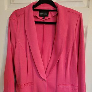 Long Relaxed 1 Button Blazer Plus Size  20 Pink By Eloquii